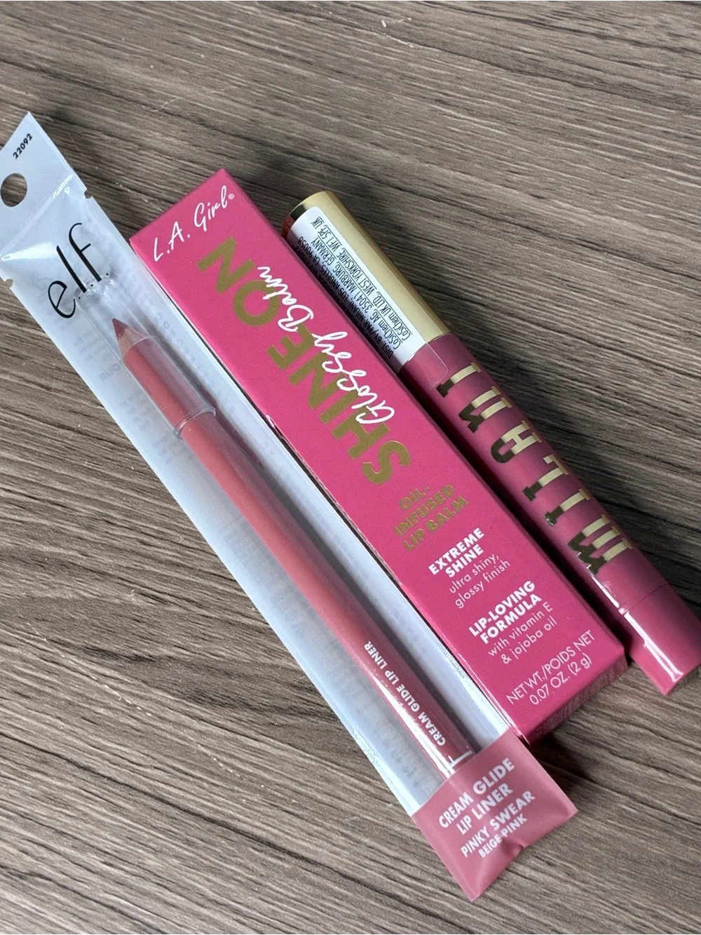 🐼 3/$25 NWT Rosy Lip Trio - elf LA Girl Milani - Gloss & Liner